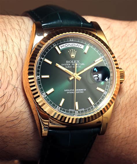 rolex green date|rolex day date watch price.